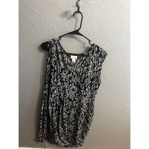 Womens Black & White Sleeveless Maternity Dress Size Large Motherhood